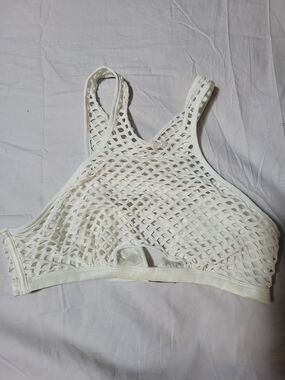 Victoria's Secret White Mesh Fishnet High-Neck Bralette